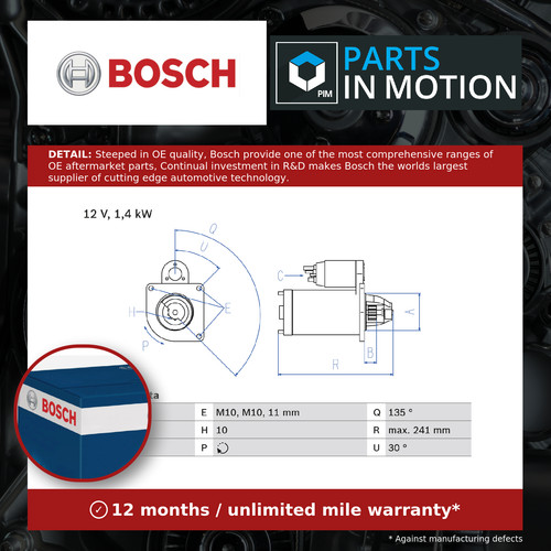 Starter motor 0986016470 - 0986016470, bosch