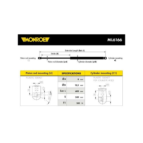 Genuine monroe rear - rear, boot