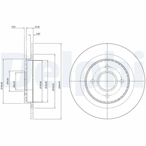 Rear brake disc delphi - disc,